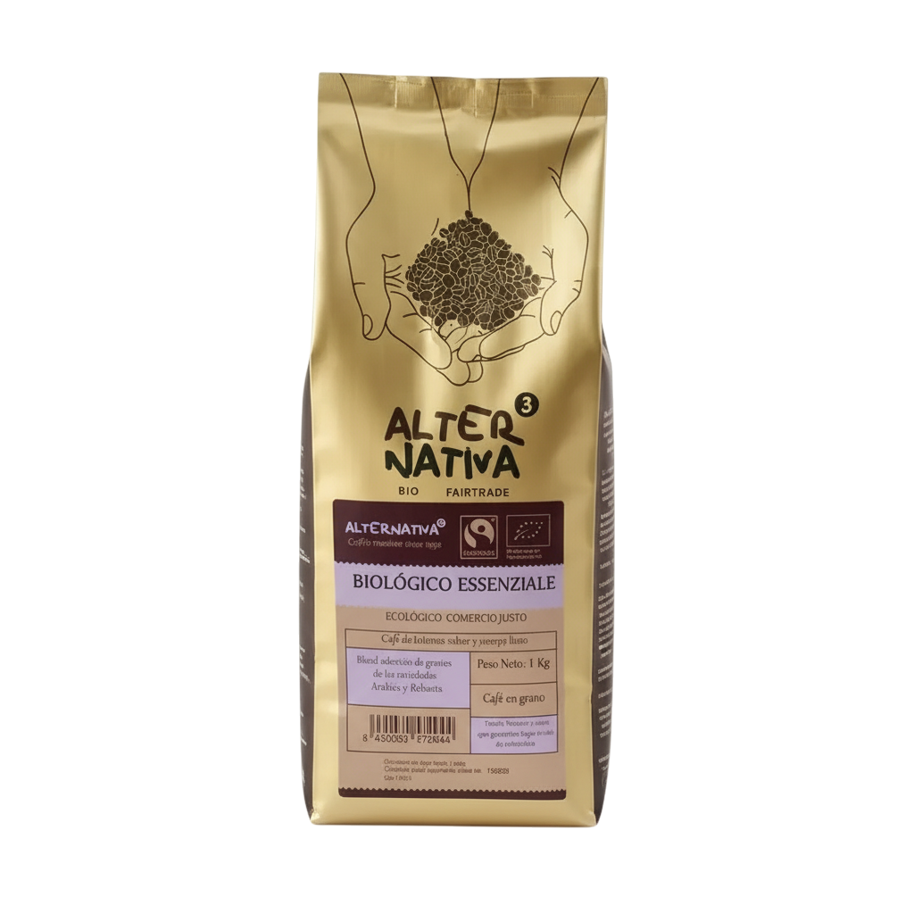Colheita 1kg bag of Alternativa3 organic Fairtrade whole bean coffee blend with arabica and robusta beans.