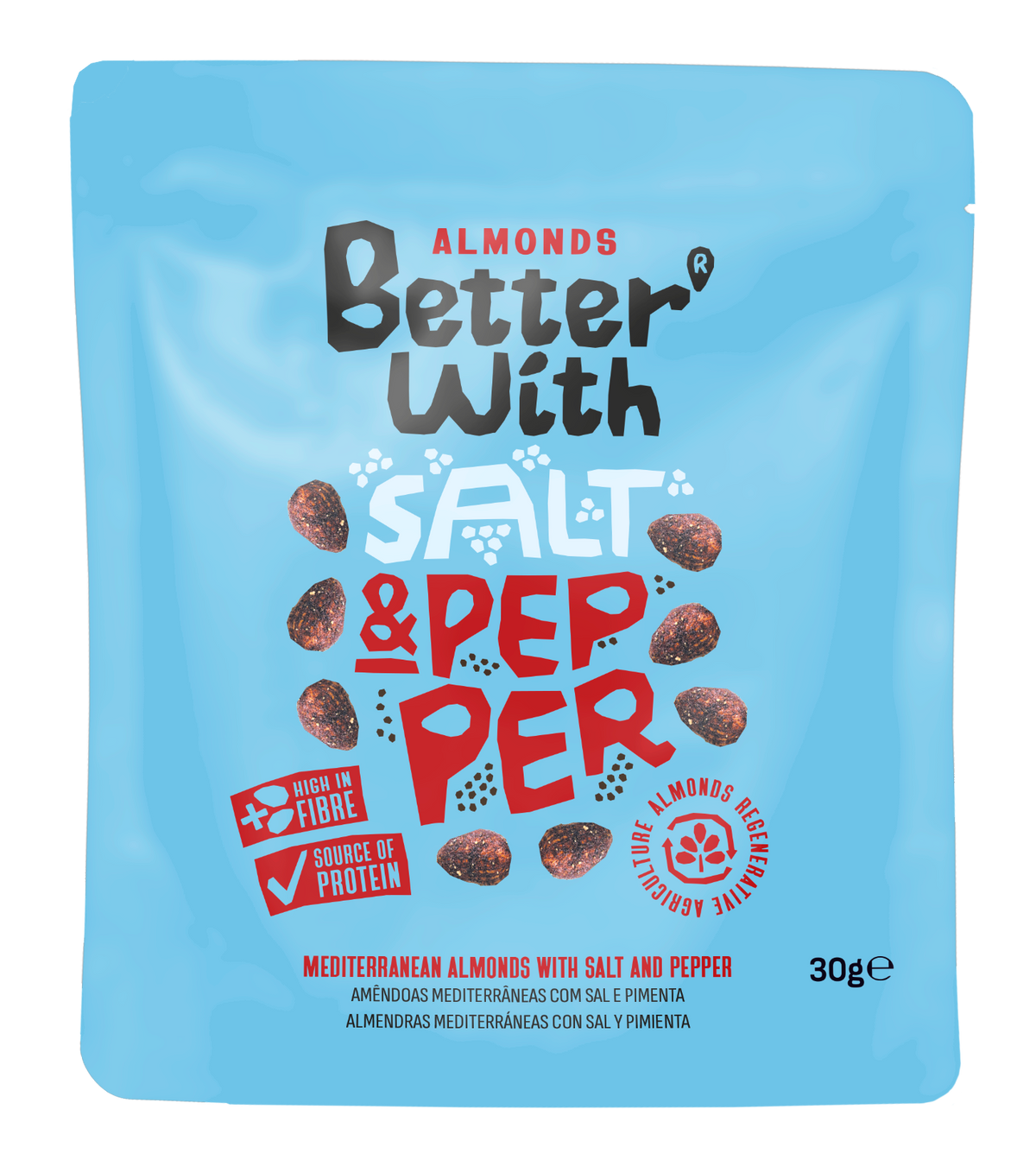 Salt and Pepper almonds 30 g sachet